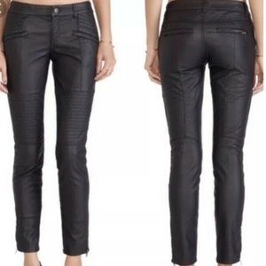 Free People Black Vegan Leather Ankle Zipper Pants